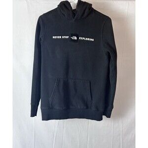 The North Face Womens Small Black Hooded Sweatshirt‎ Never Stop Exploring